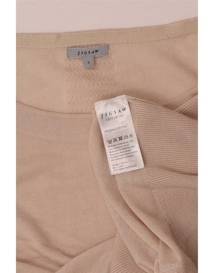 Maglione da donna oversize con scollo a barca Jigsaw UK 10 Small Beige Viscosa