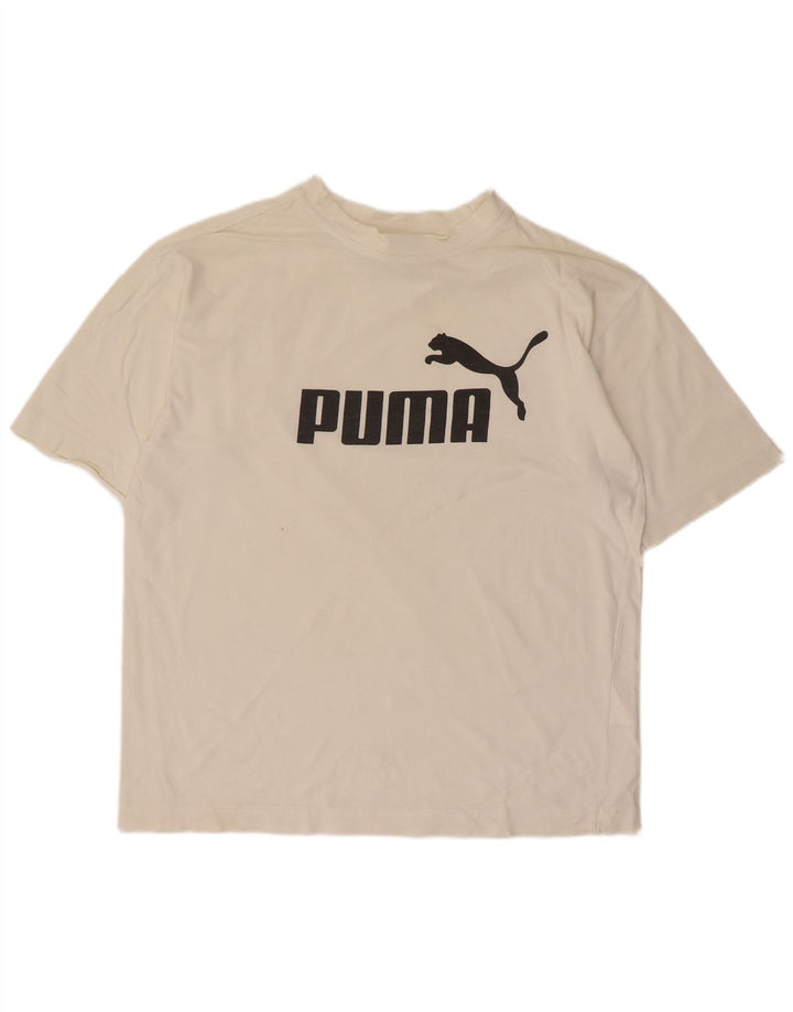 T-shirt grafica da uomo Puma Top Small in cotone bianco