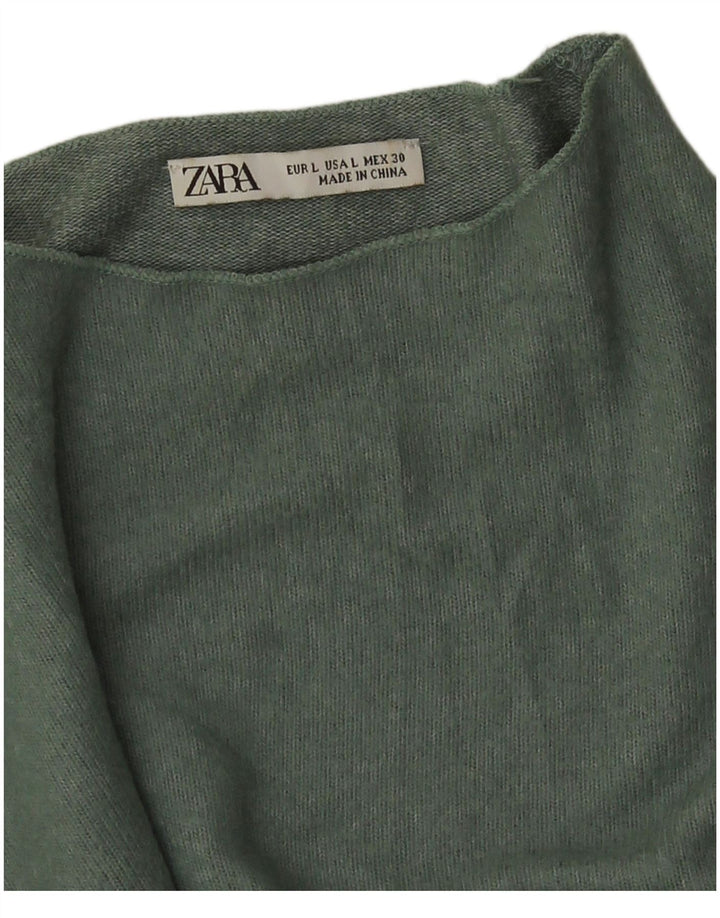 Maglione maglione collo alto da donna Zara UK 16 grande verde