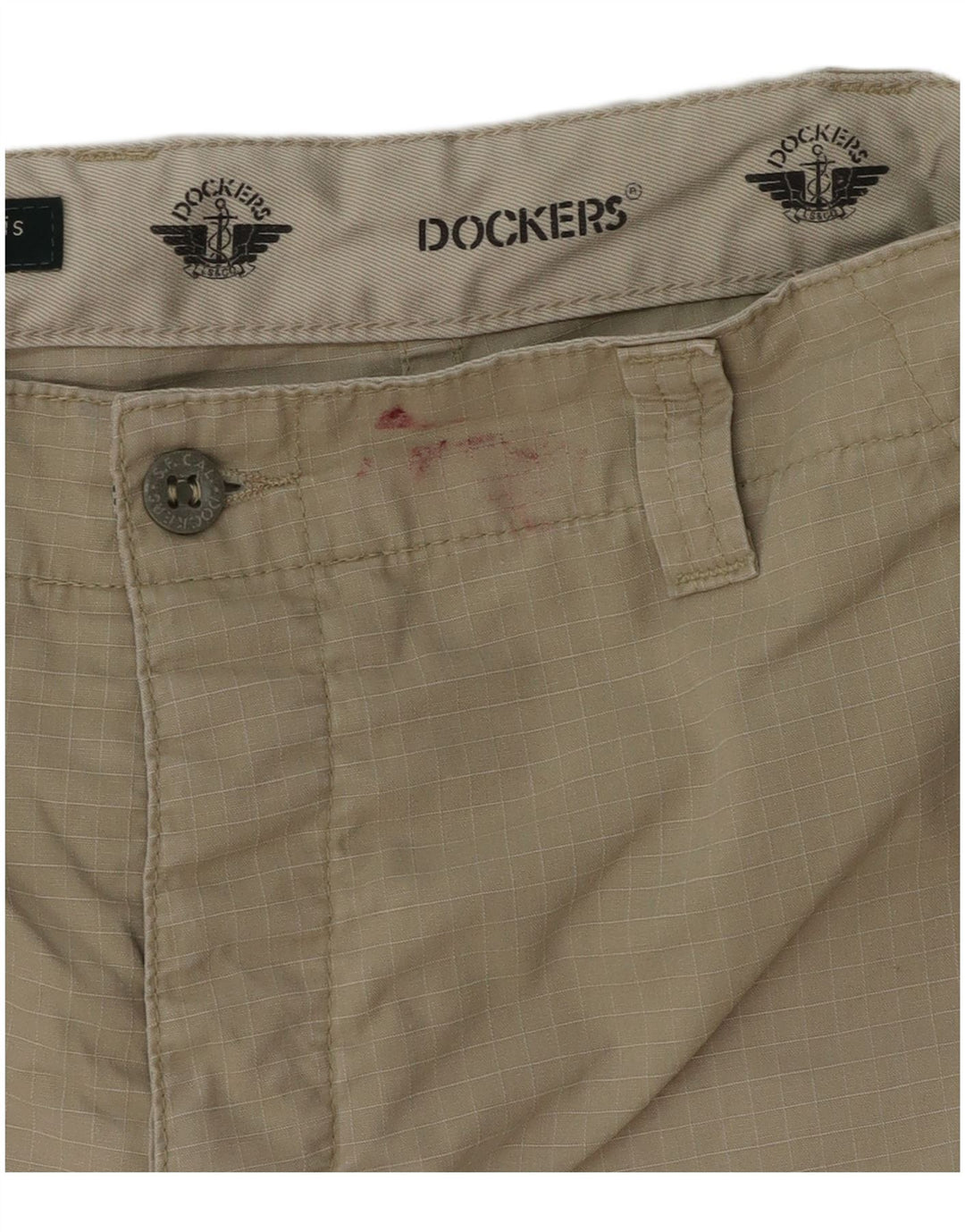 Pantaloncini cargo color kaki da donna Dockers W36 a quadri kaki grandi