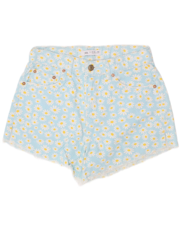 Pantaloncini di jeans per ragazze Zara 13-14 anni W28 Blu floreale
