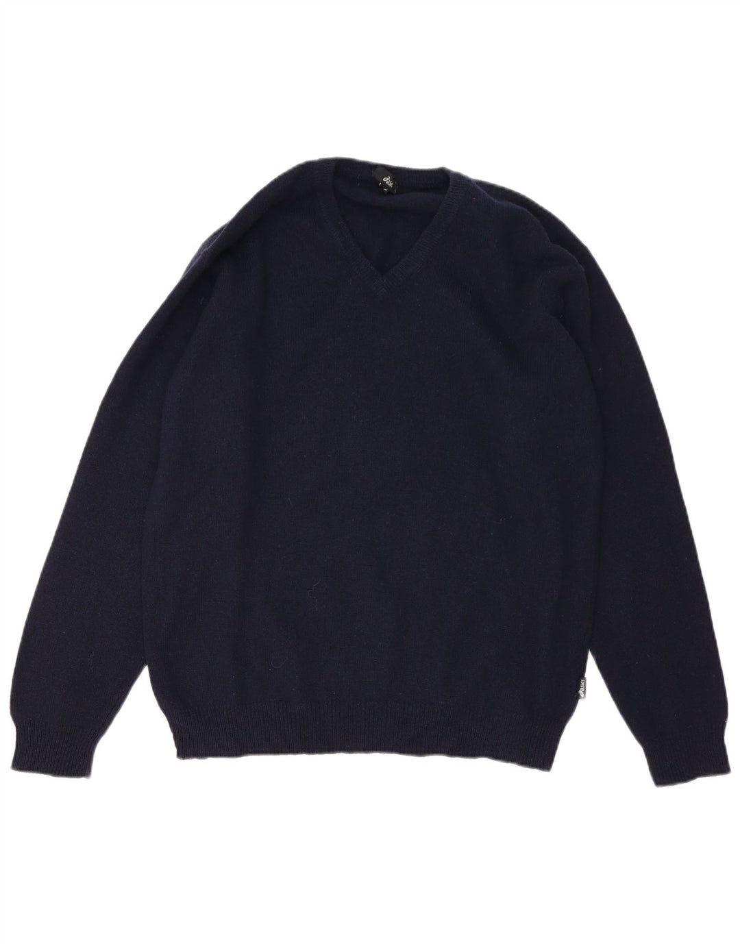 Maglione da uomo con scollo a V Asics, grande, in lana d'agnello blu navy
