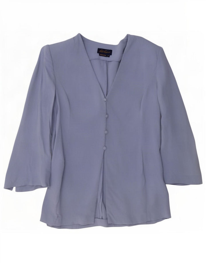 Top cardigan da donna Luisa Spagnoli UK 14 seta blu medio