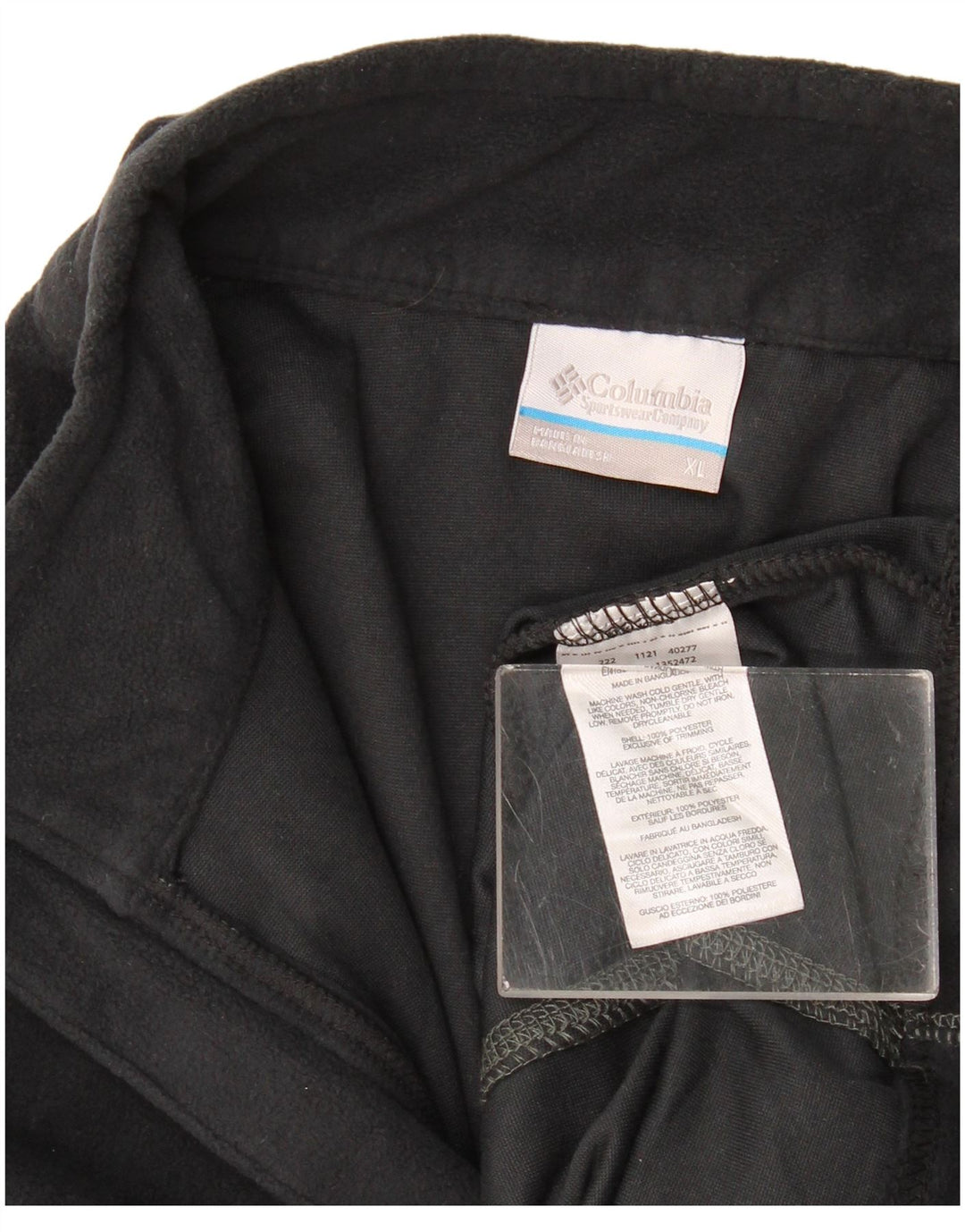 Maglione in pile da uomo Columbia con zip e collo XL poliestere nero