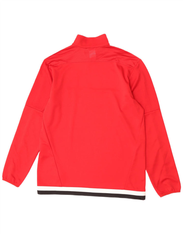 Adidas Uomo Climacool Zip Neck Pullover Tuta Top Large Rosso Colourblock