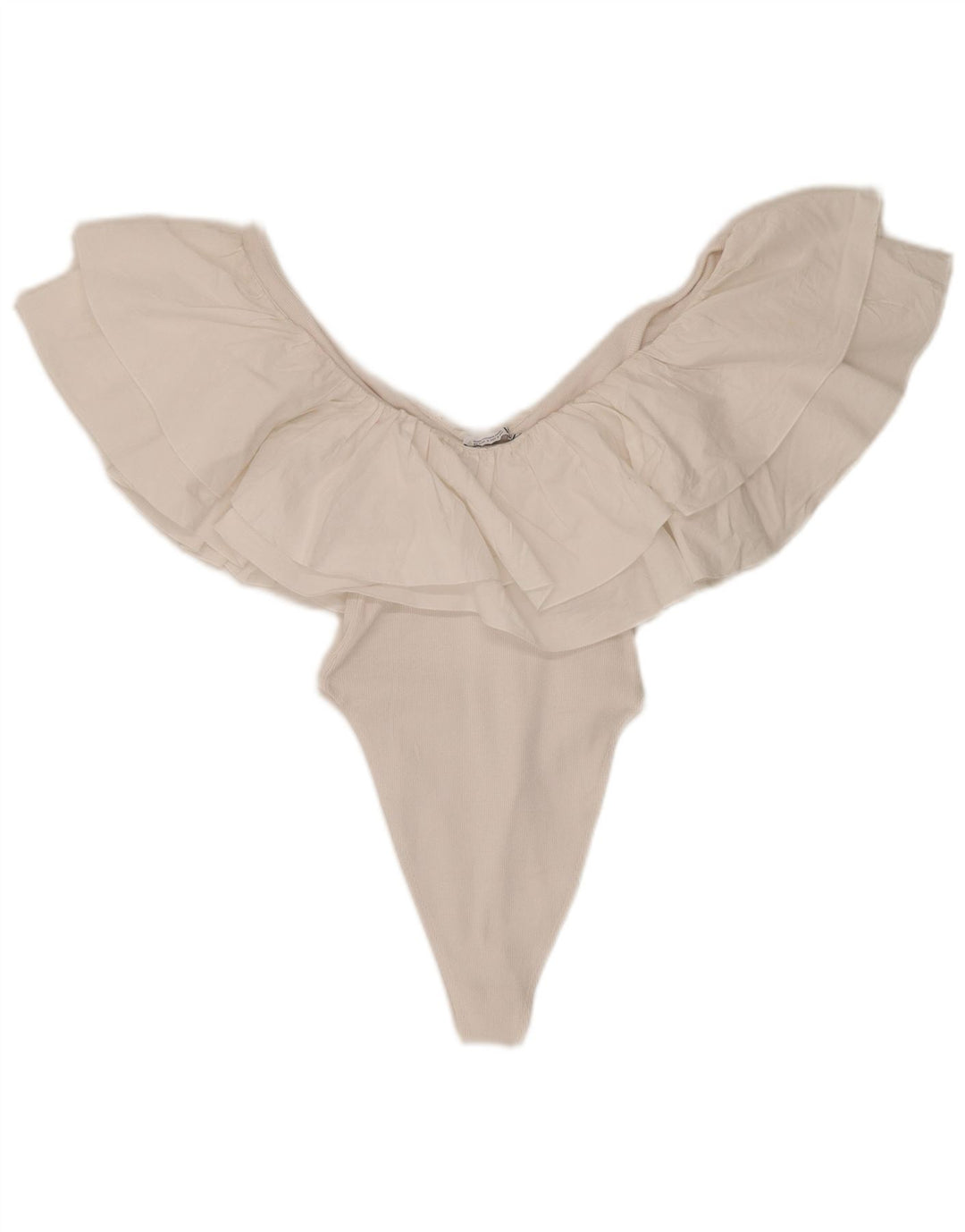 Body Zara da donna con volant UK 8 piccolo cotone bianco