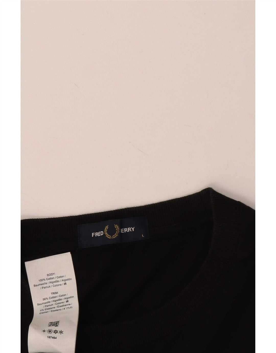 T-shirt da uomo Fred Perry Top grande in cotone nero