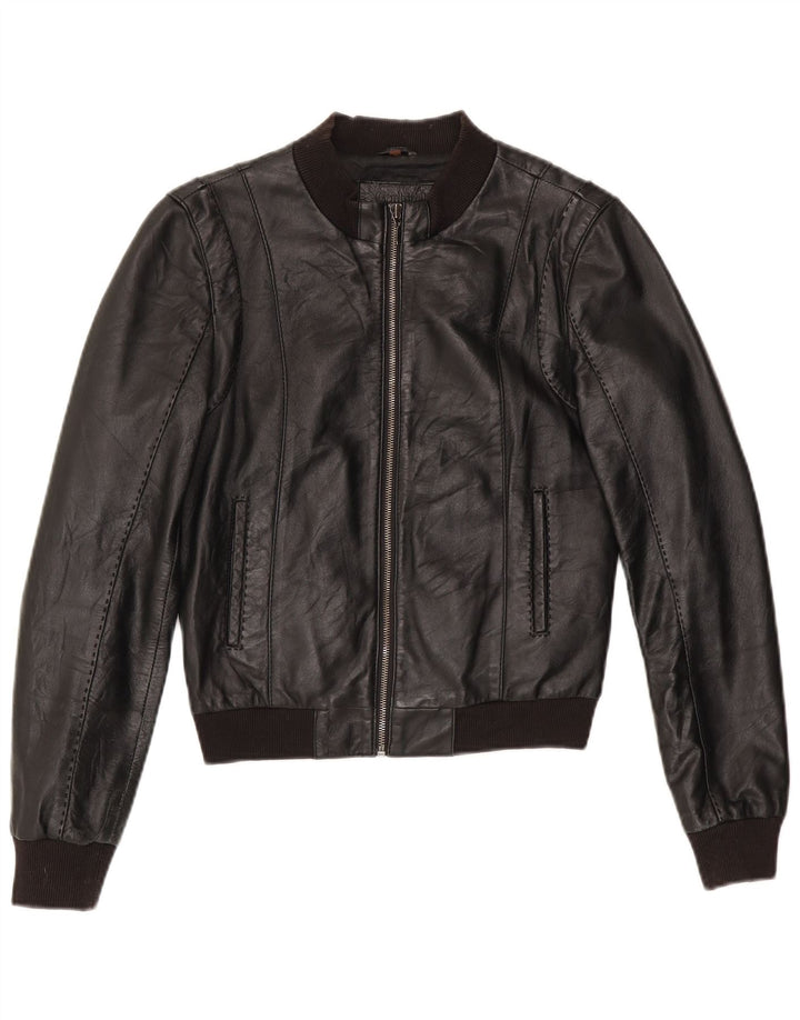 Giacca Pelle Donna Crop Conbipel IT 42 Media Pelle Nera