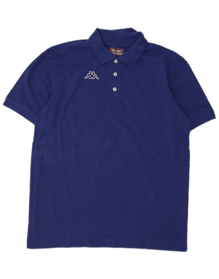 Polo grafica da uomo Kappa XL in cotone blu
