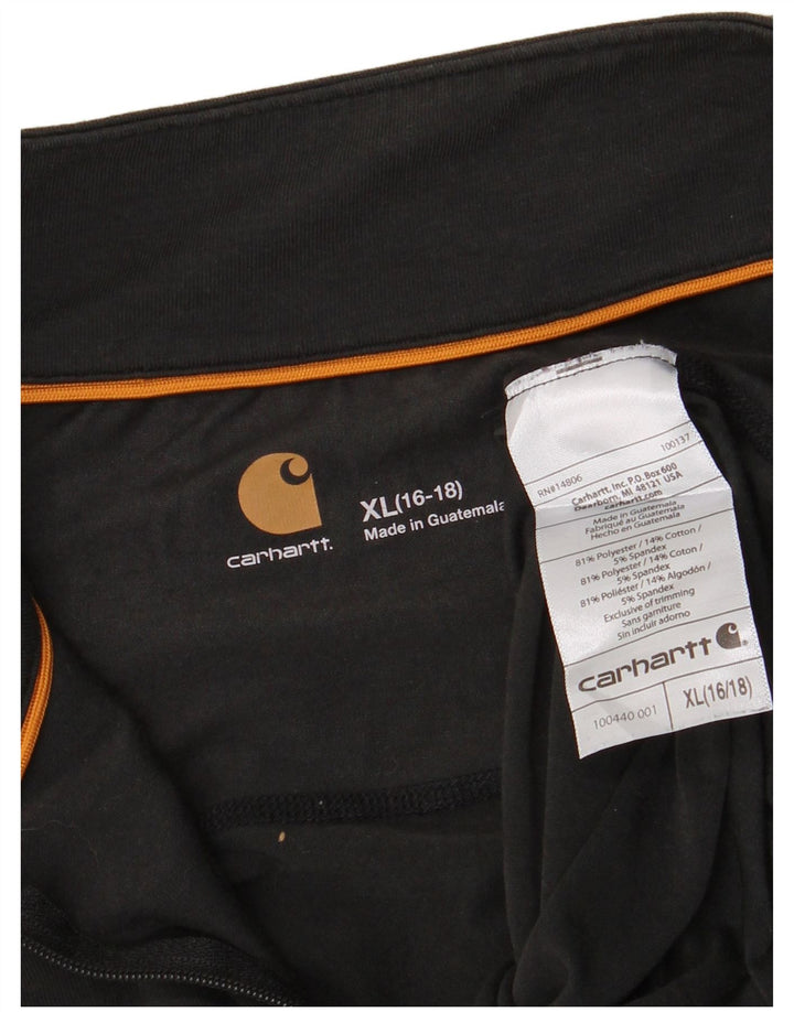 Top Carhartt da donna con zip e collo a maniche lunghe US 16/18 XL poliestere nero
