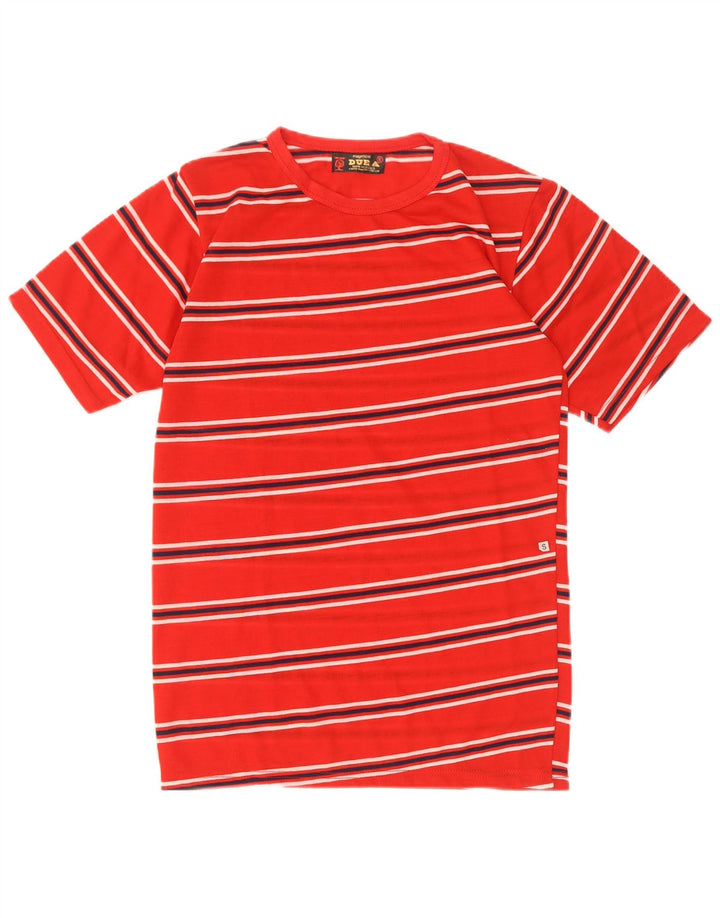 T-shirt da uomo vintage Top piccolo acrilico a righe rosse
