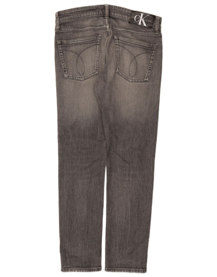 Calvin Klein Uomo Larston Slim Jeans W32 L30 Cotone Grigio