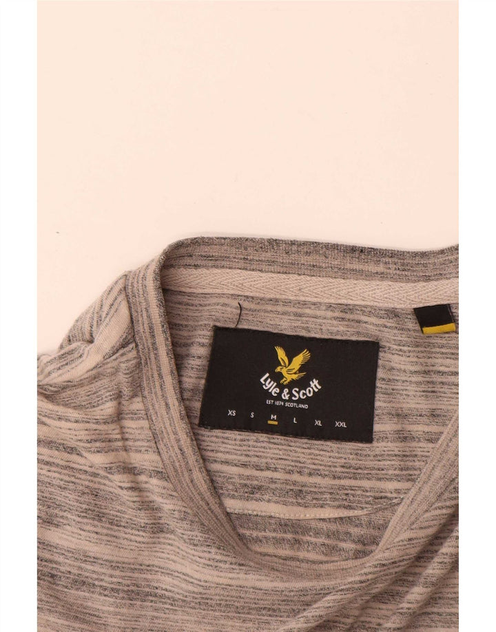 T-shirt da uomo Lyle & Scott Top in cotone gessato grigio medio