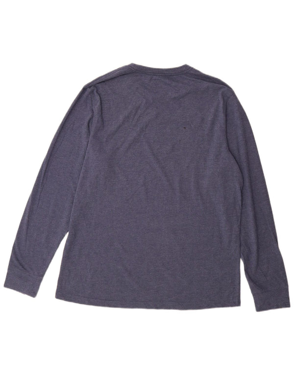 Eddie Bauer Maglia da uomo a maniche lunghe grande in cotone blu