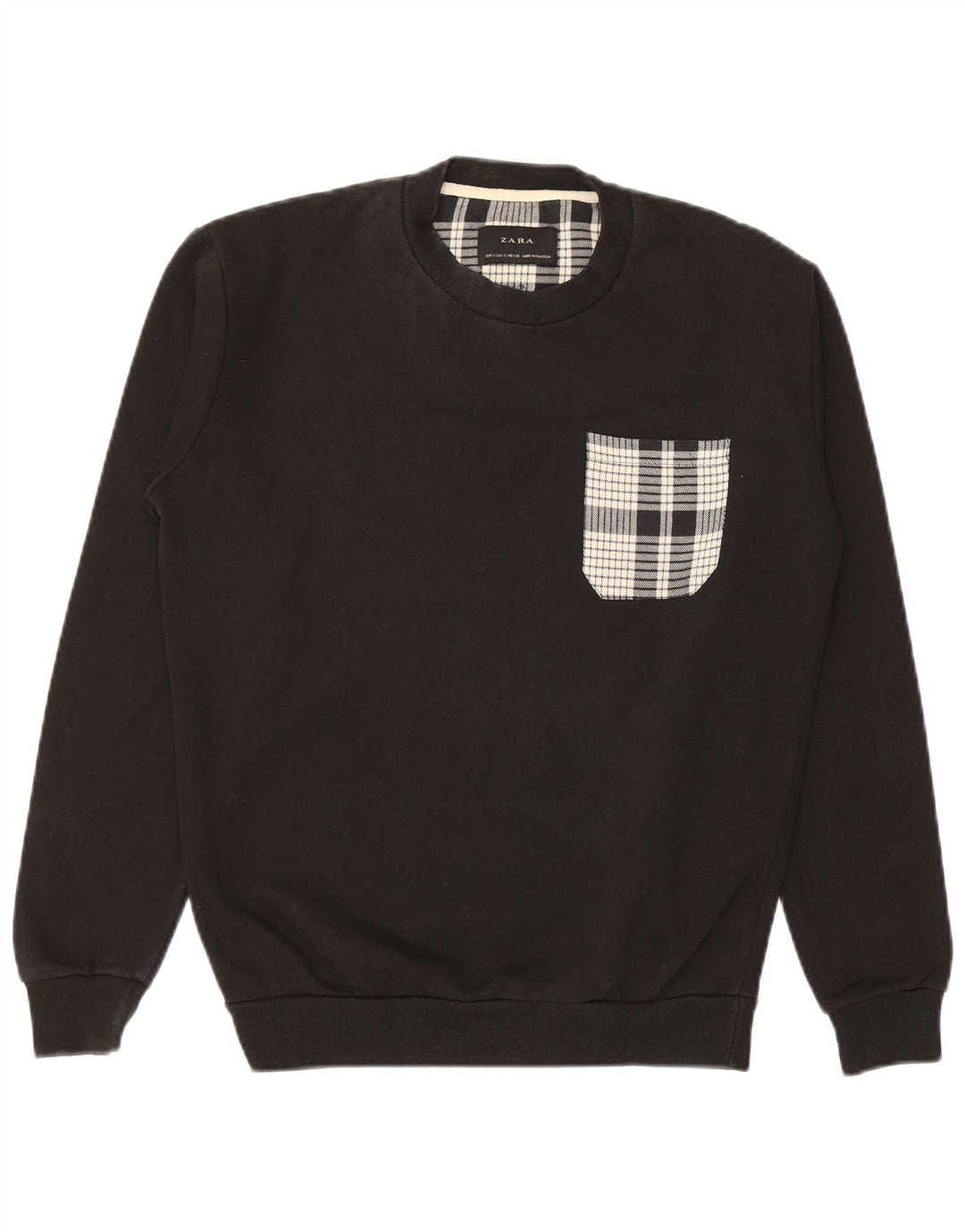 Zara Uomo Felpa Maglione Piccolo motivo a quadri neri