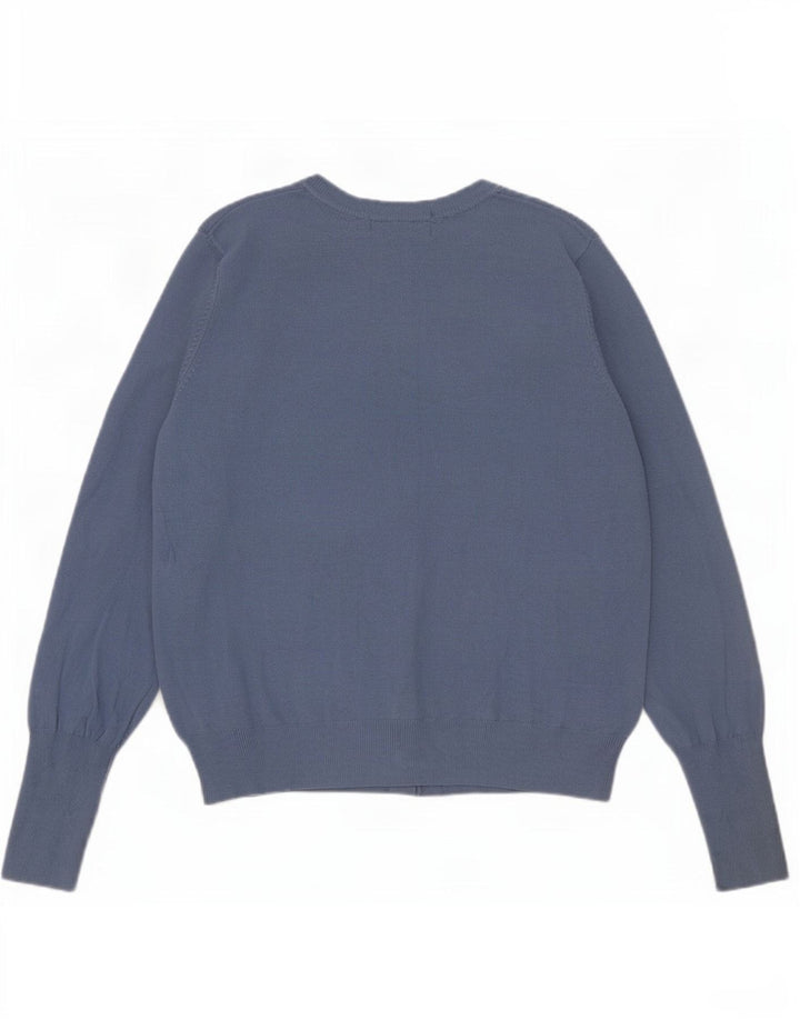 Maglione cardigan da donna Marks & Spencer UK 12 Viscosa blu medio