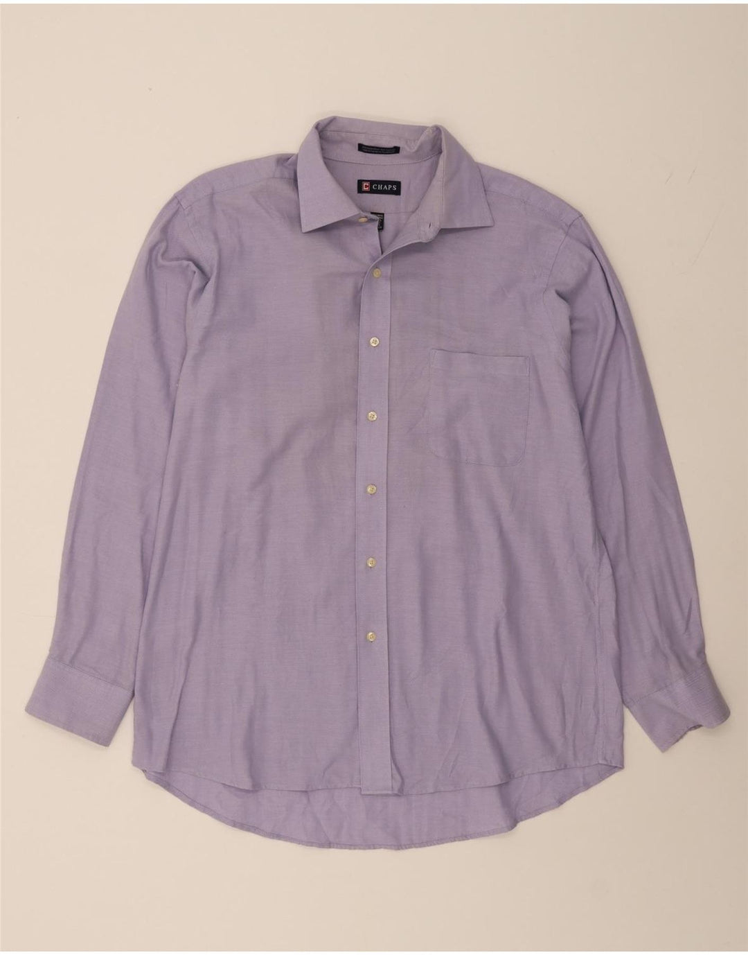 CHAPS Mens Shirt Size 16 16 1/2 Large Purple Cotton Vintage Chaps and Second-Hand Chaps from Messina Hembry 