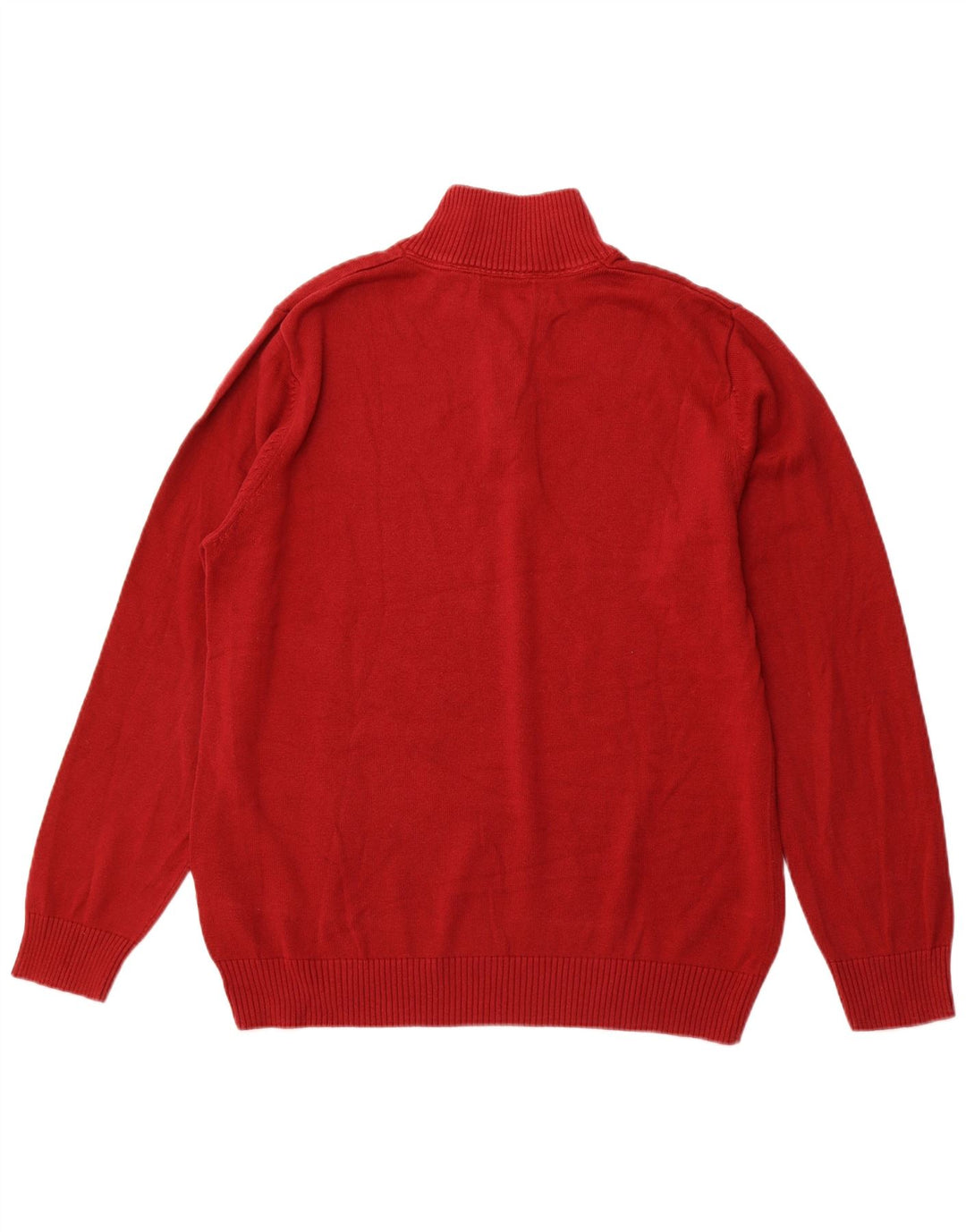 NAUTICA Maglione da uomo con zip e collo grande in cotone rosso