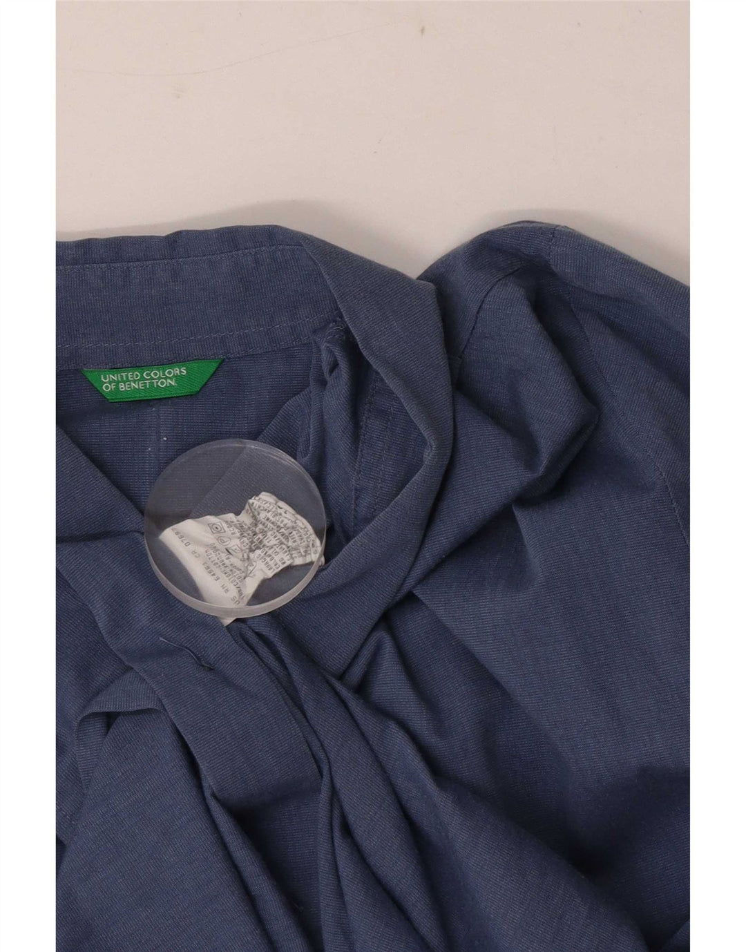 Camicia da donna Benetton UK 16 Large in cotone blu navy