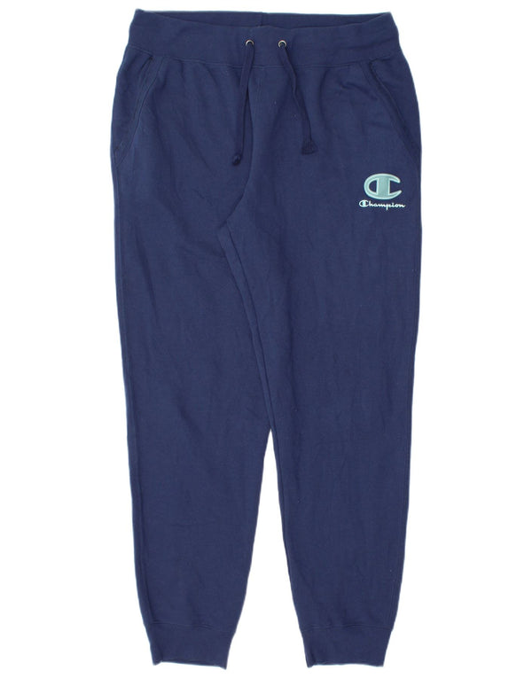 CHAMPION Pantaloni da tuta con grafica da donna Joggers UK 14 Large Blu Navy
