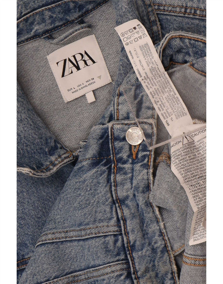 Giacca in denim da donna Zara UK 14 grande cotone blu