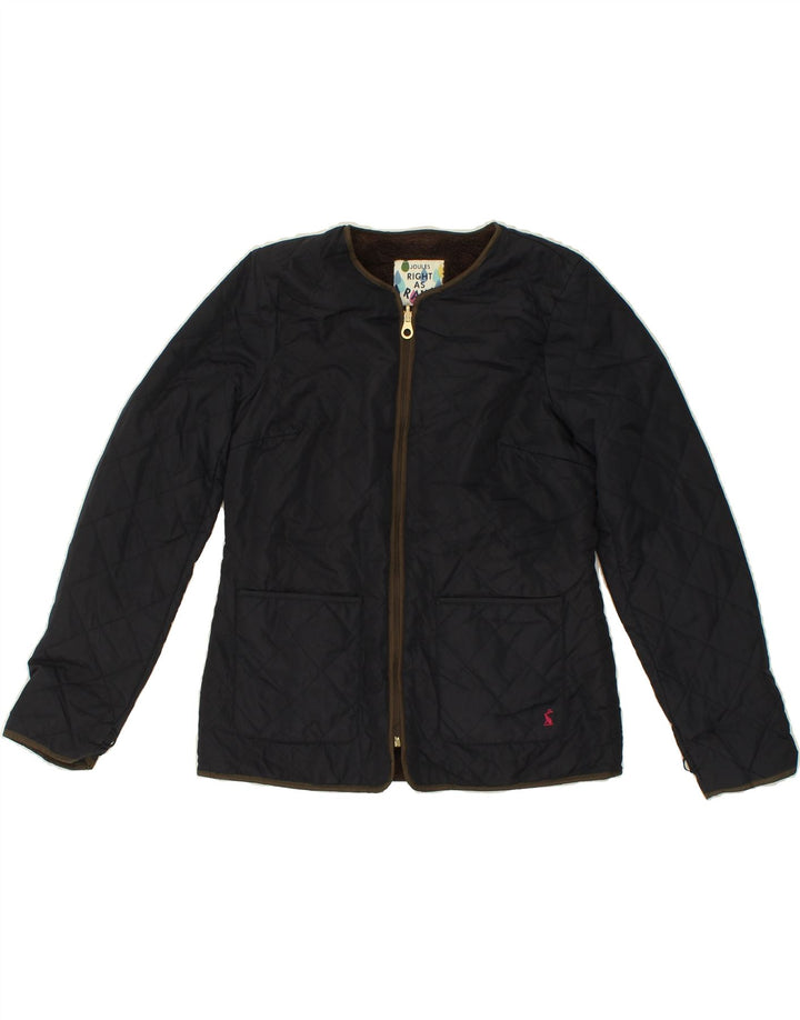 JOULES Womens Quilted Jacket UK 10 Small  Navy Blue Polyester Vintage Joules and Second-Hand Joules from Messina Hembry 