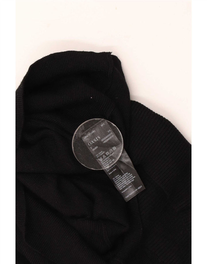 Oasis Top corto da donna con spalle scoperte UK 8 Small Nero Viscosa
