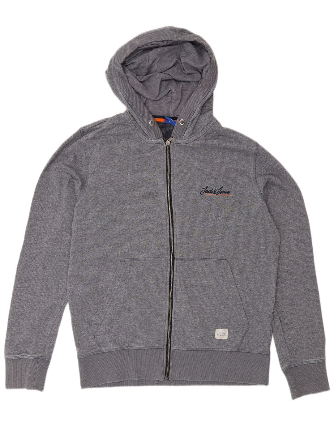 Maglione con cappuccio e zip da uomo Jack & Jones Poliestere chiazzato grigio medio