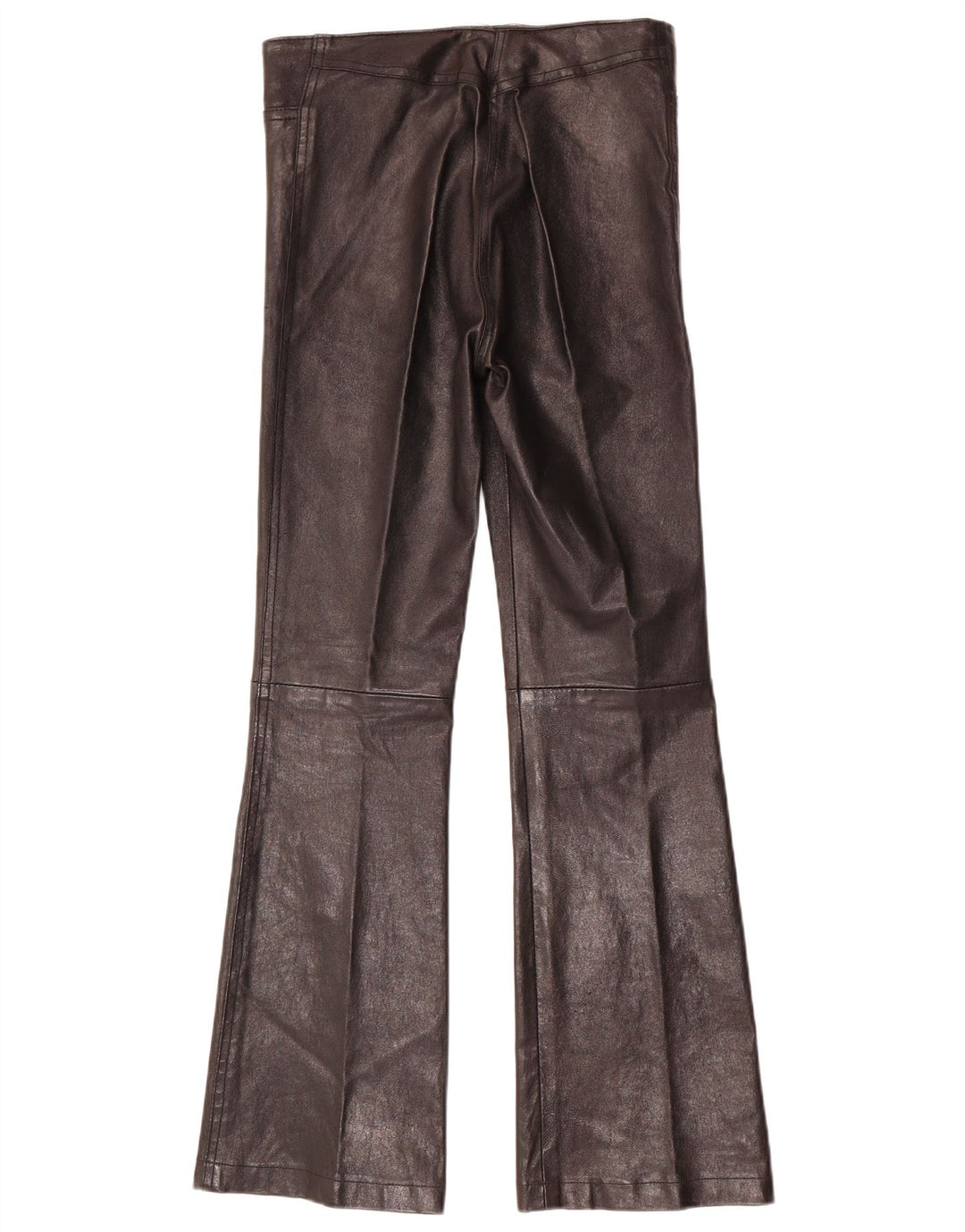 Pantaloni in pelle svasati da donna vintage W28 L30 neri