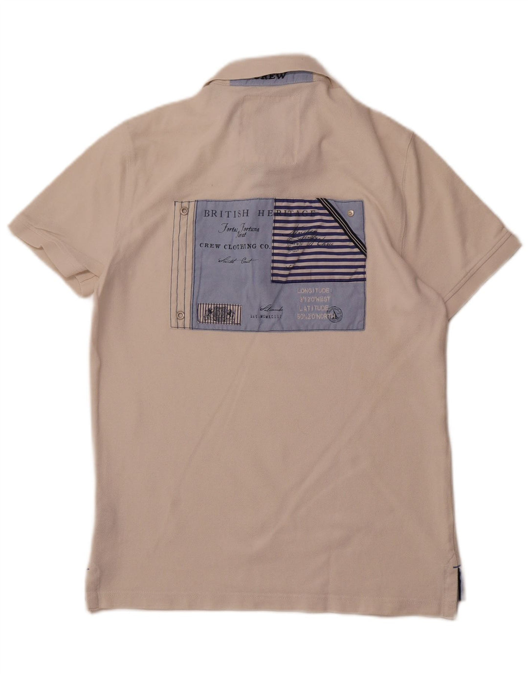 CREW CLOTHING Polo grafica da uomo in cotone bianco medio