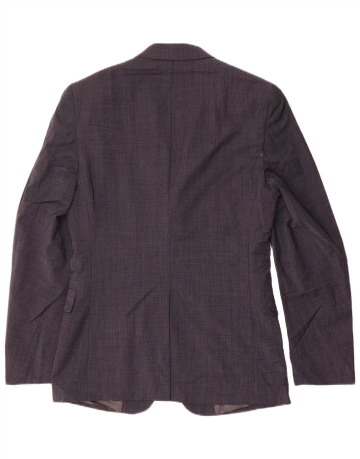 Giacca blazer da uomo a 2 bottoni DKNY UK 36 piccola blu navy