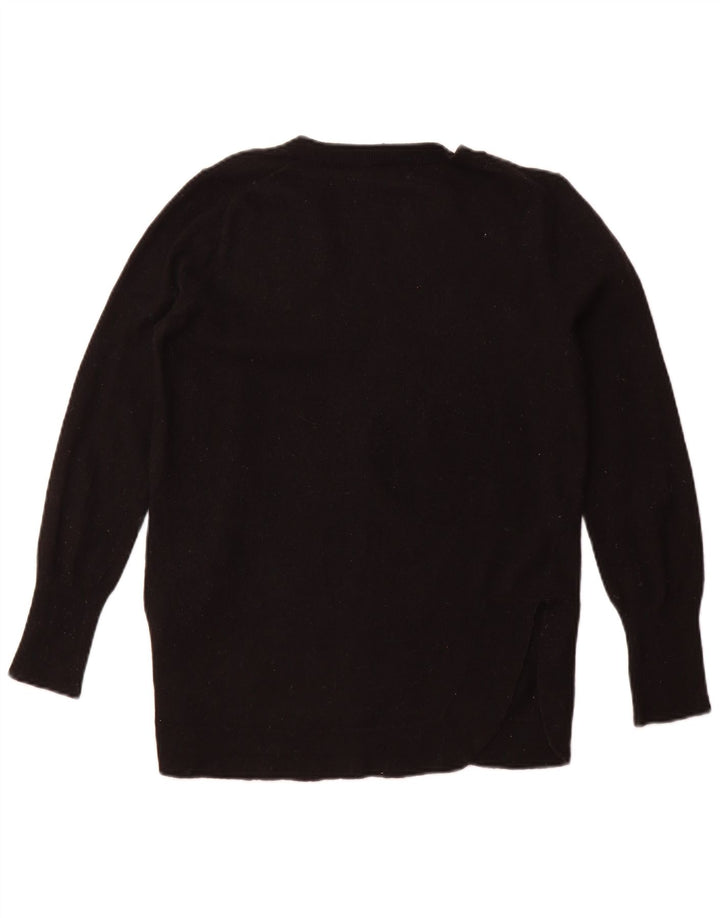J. CREW Womens Boat Neck Jumper Sweater UK 12 Medium Black Cotton