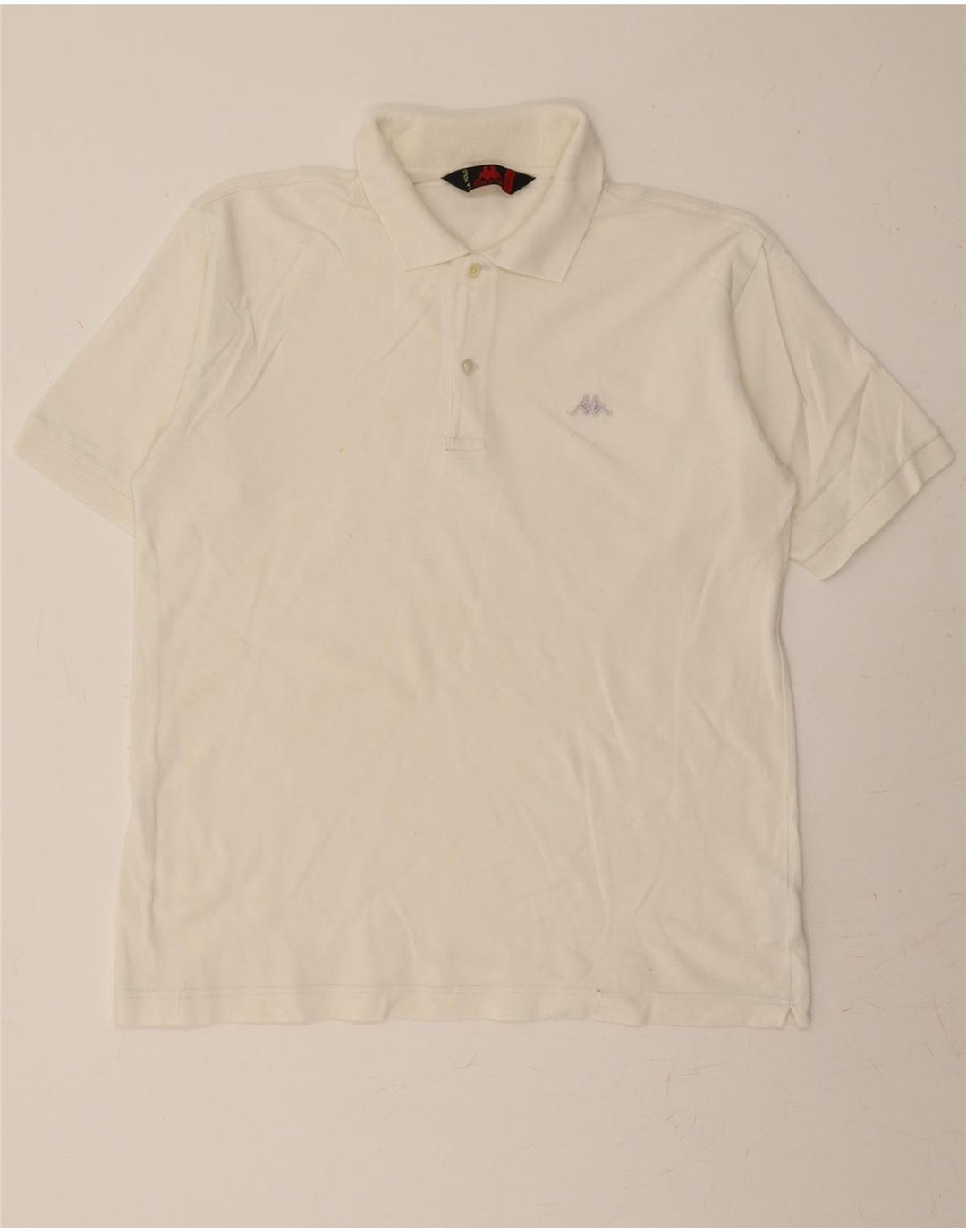 KAPPA Mens Polo Shirt Medium Off White Vintage Kappa and Second-Hand Kappa from Messina Hembry 