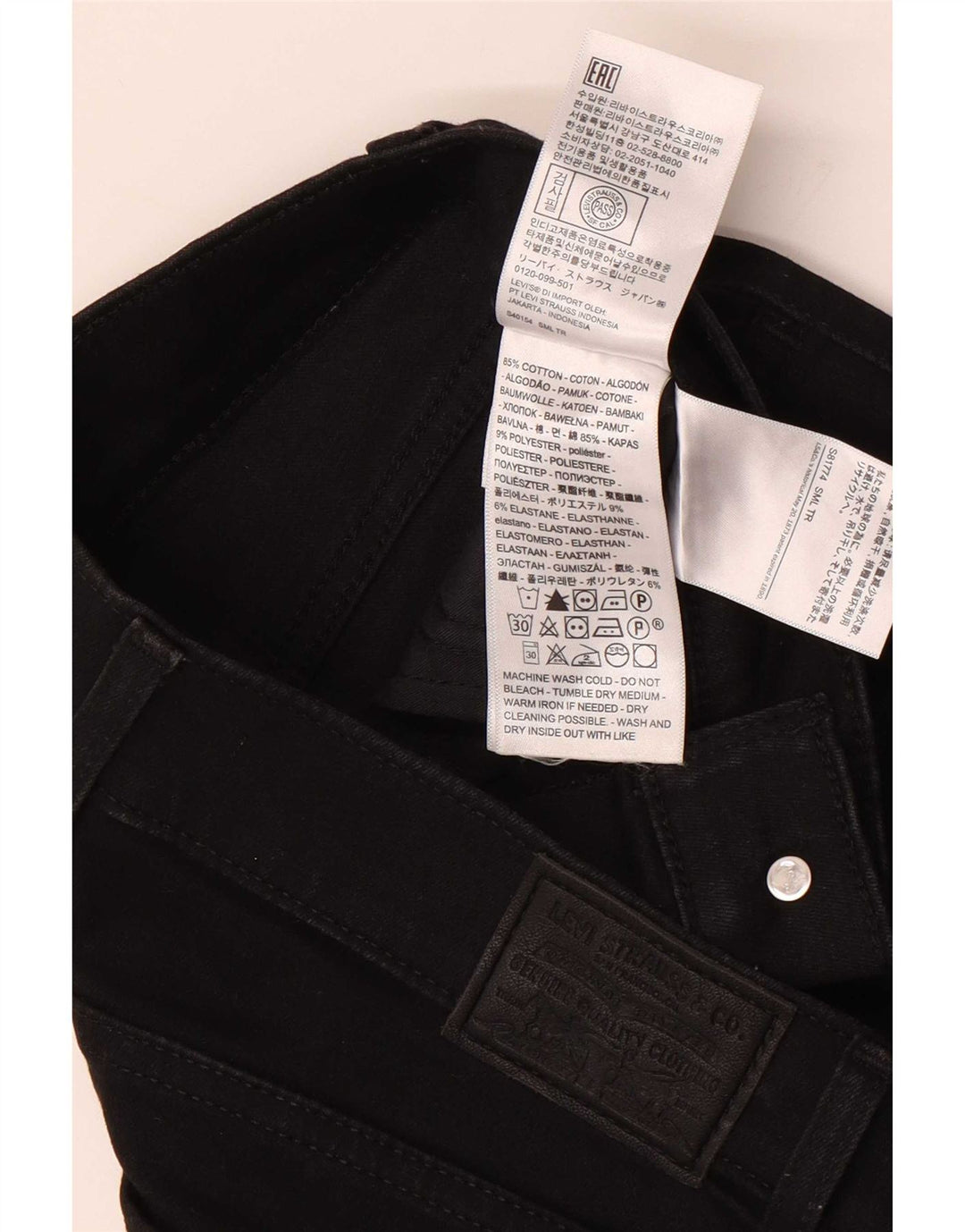 Jeans skinny da donna Levi's W29 L30 cotone nero