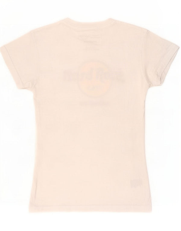 T-shirt grafica da donna Hard Rock Cafe Barcellona UK 10 Small Bianca