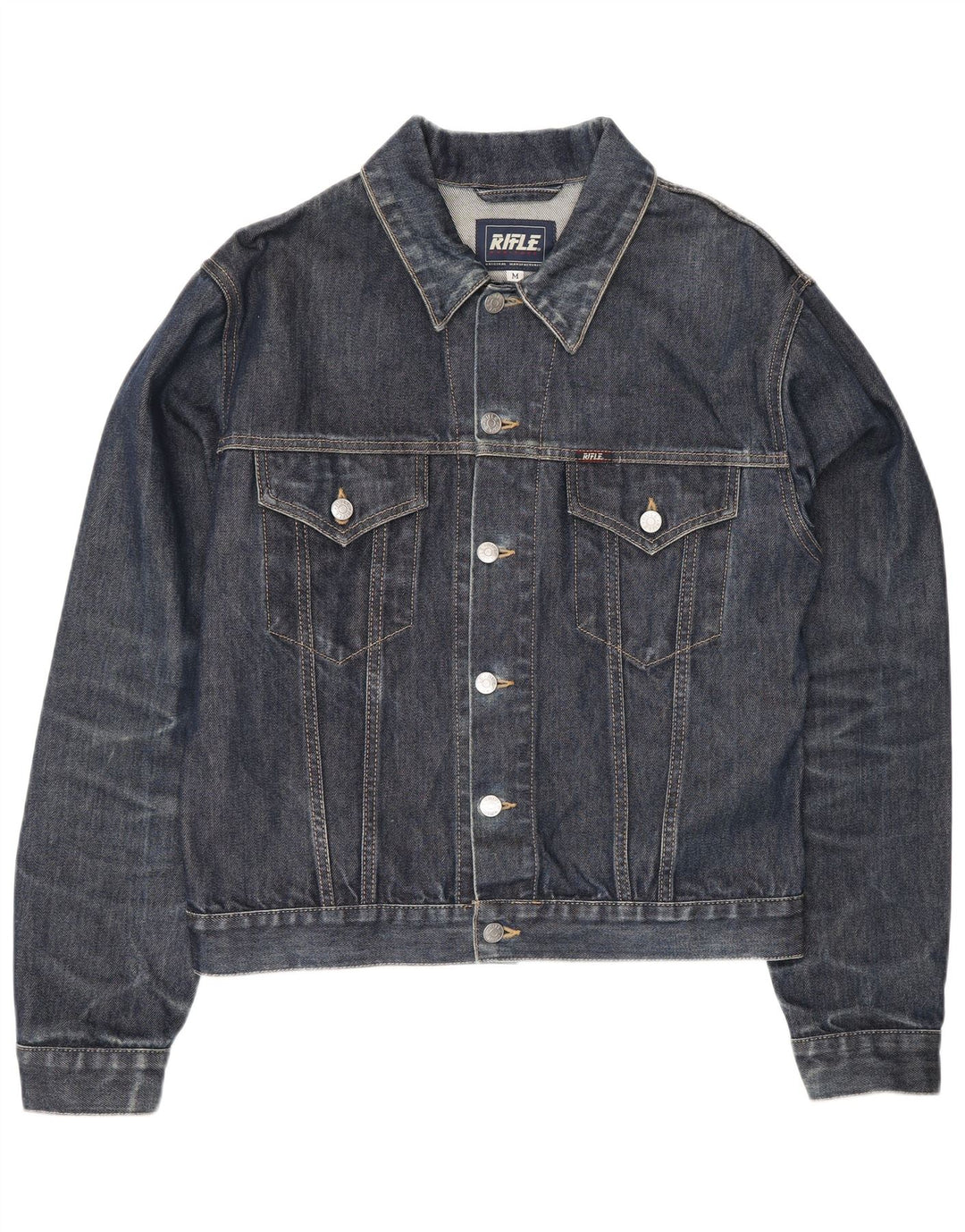 Giacca di jeans da uomo Rifle UK 38 cotone blu navy medio