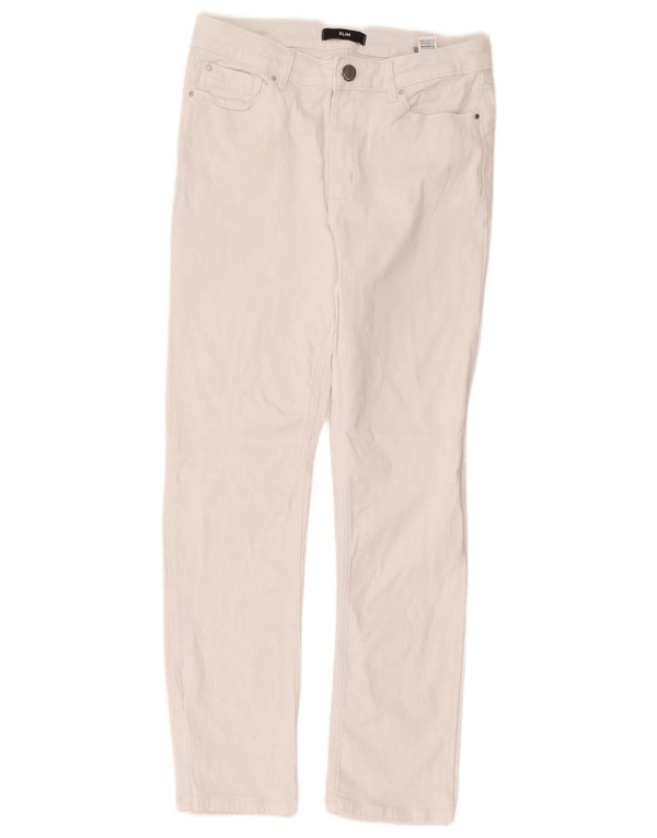 Jeans slim da donna Marks & Spencer UK 12 medio W30 L27 cotone bianco