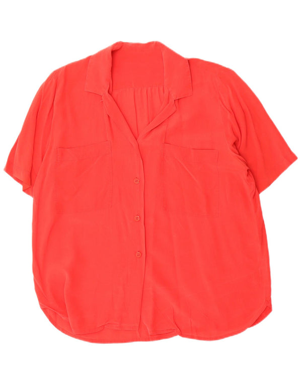 Camicetta vintage da donna a maniche corte UK 16 grande rossa
