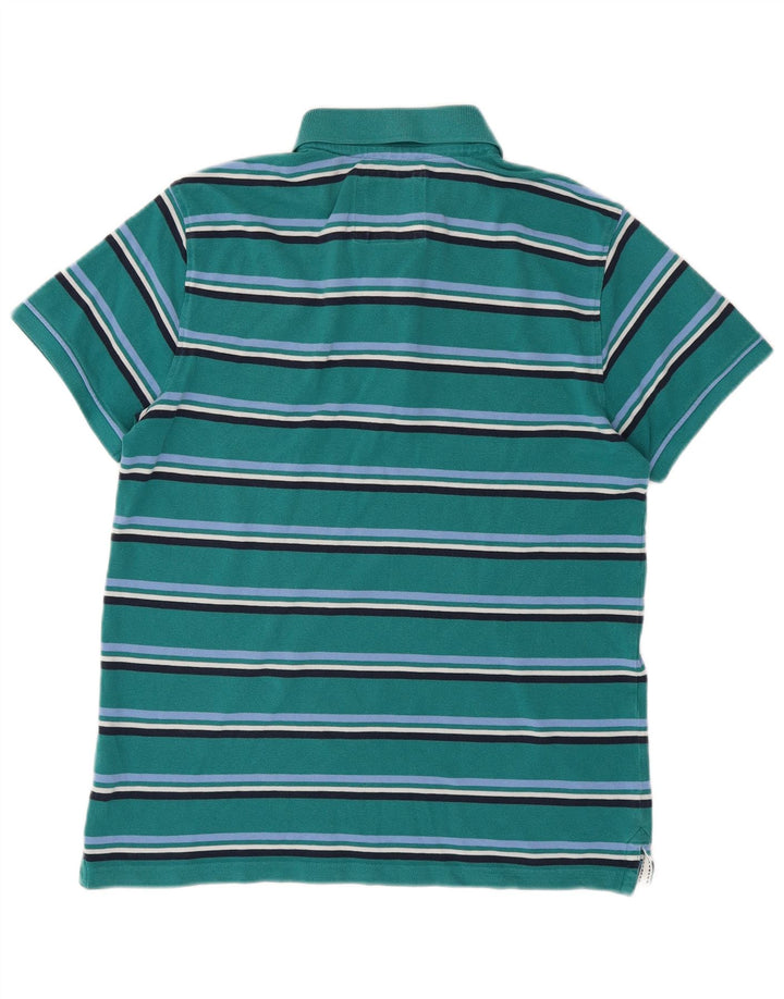 CREW CLOTHING Polo da uomo in cotone rigato verde medio