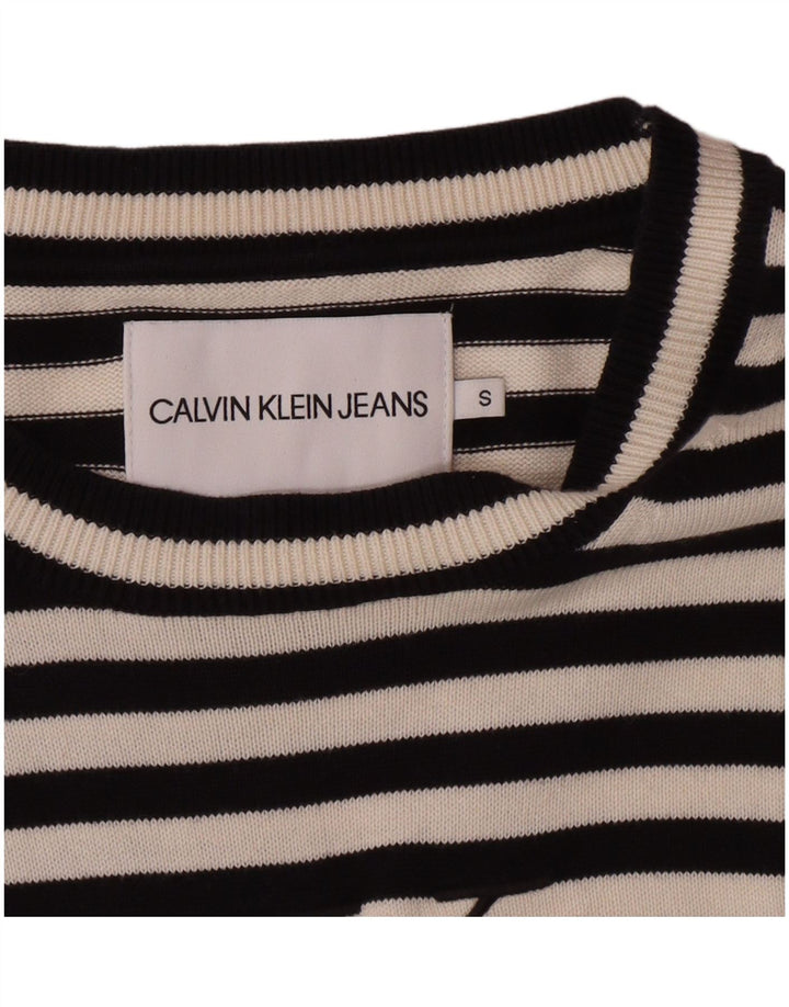 Maglione maglione con scollo a barca da donna Calvin Klein UK 10 piccolo nero classico