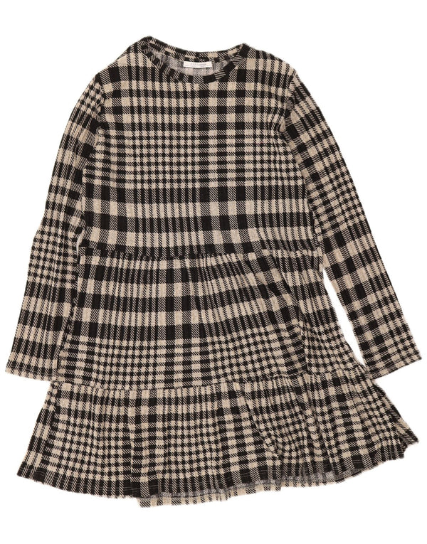 Abito a strati a maniche lunghe Trafaluc da donna Zara UK 14 quadri neri grandi