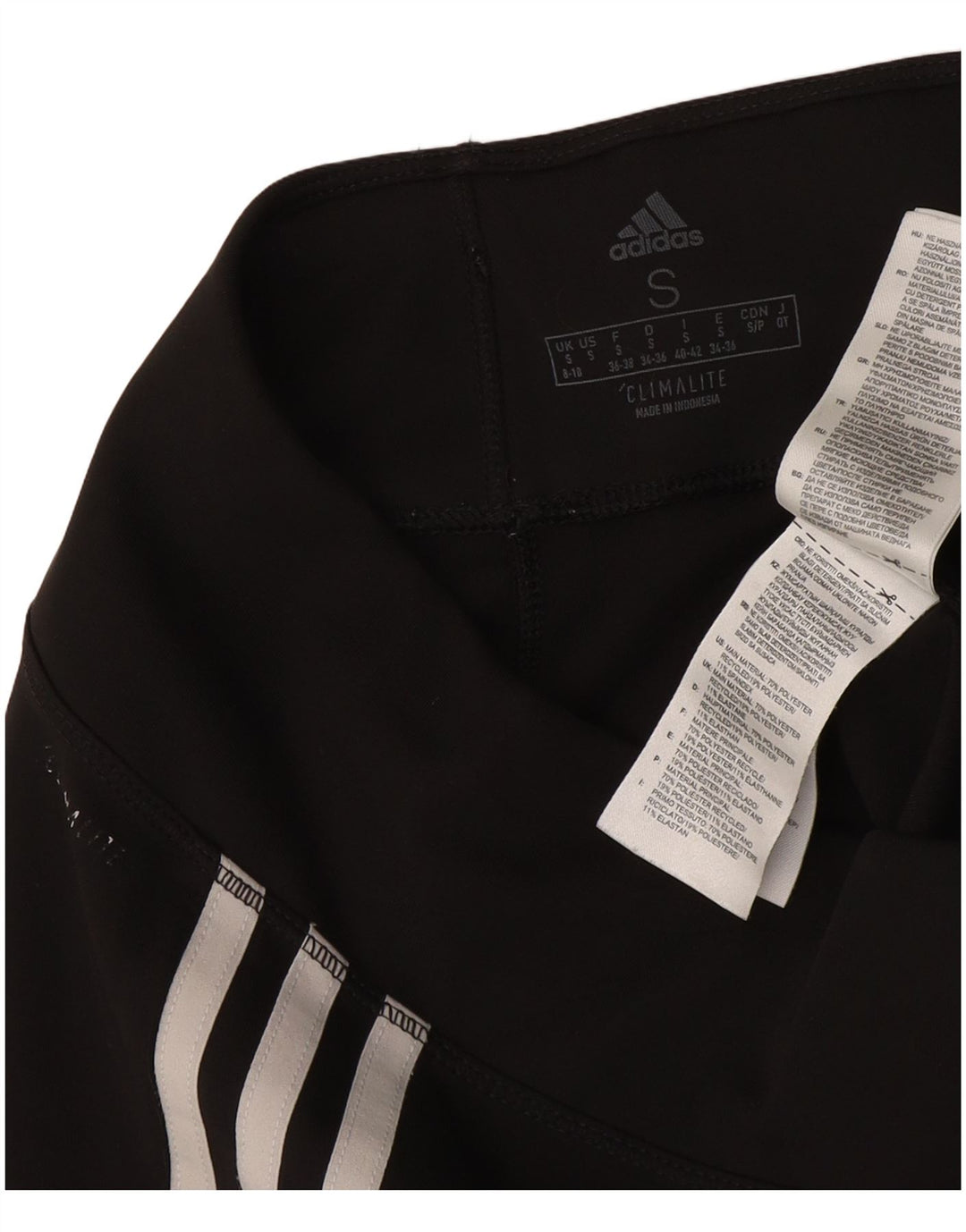 Leggings Adidas Climalite da donna UK 8/10 Piccolo poliestere nero