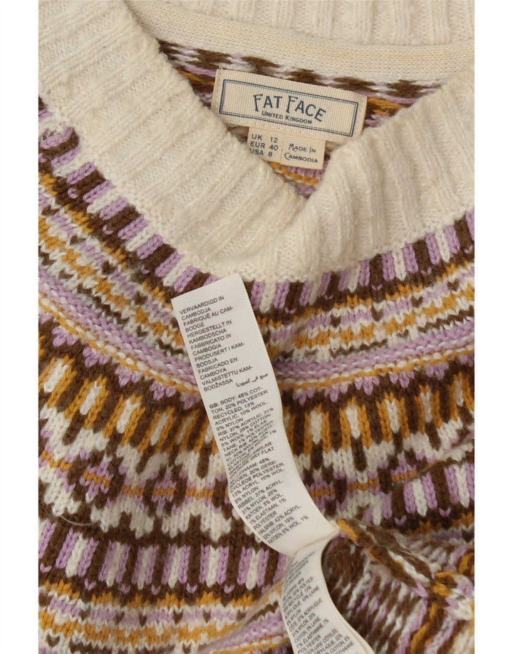 Fat Face Womens Boat Neck Jumper Sweater UK 12 Medium Multicoloured