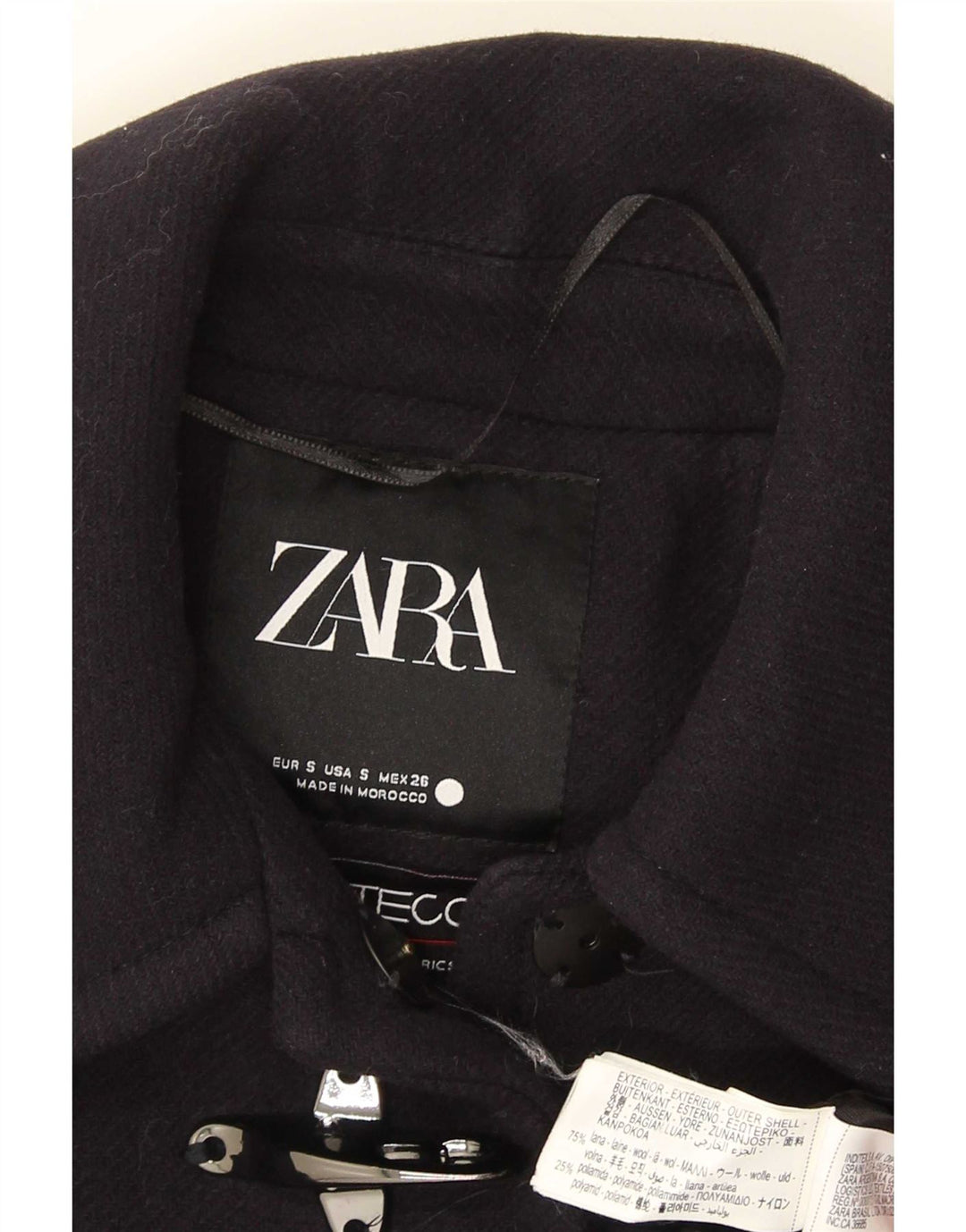 Soprabito oversize da donna Zara UK 10 piccolo in lana blu navy