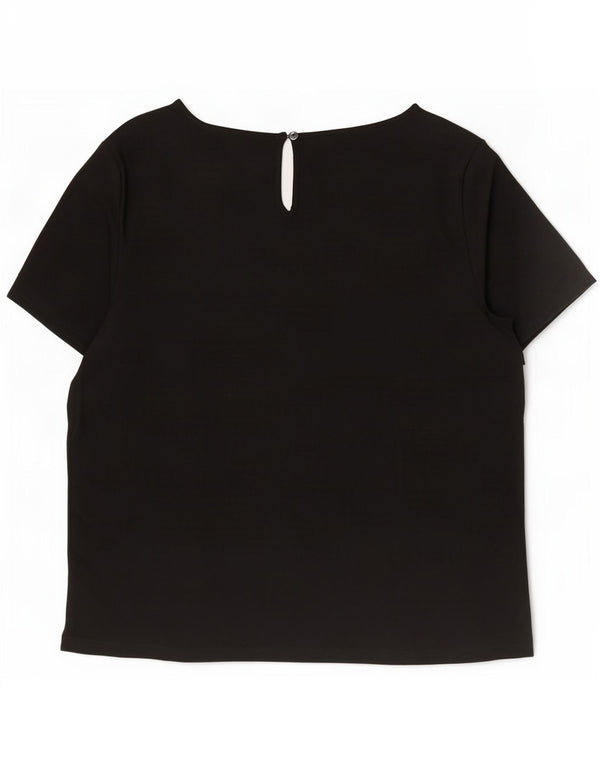 Top camicetta da donna Marks & Spencer UK 14 grande viscosa nera