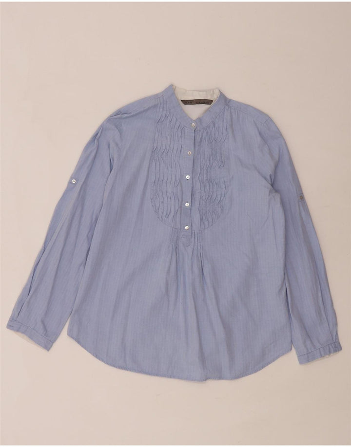 Maglia pullover da donna Zara UK 10 piccola in cotone a spina di pesce blu