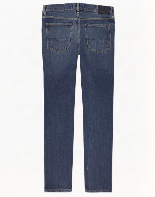 Tommy Hilfiger Uomo Bleecker Distressed Jeans Slim W32 L32 Cotone Blu Navy