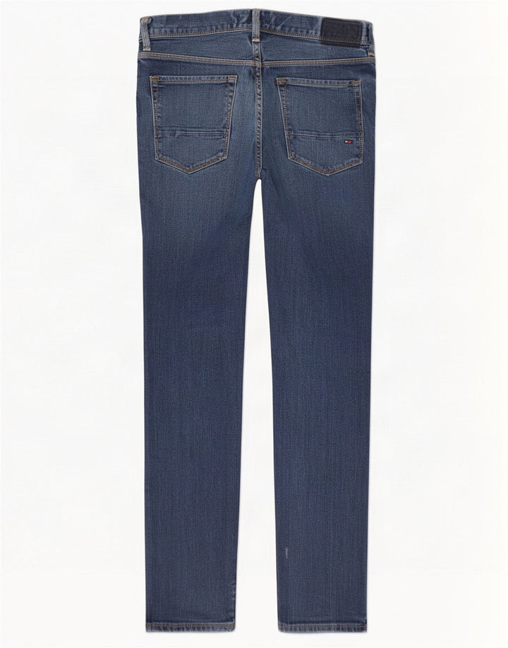 Tommy Hilfiger Uomo Bleecker Distressed Jeans Slim W32 L32 Cotone Blu Navy