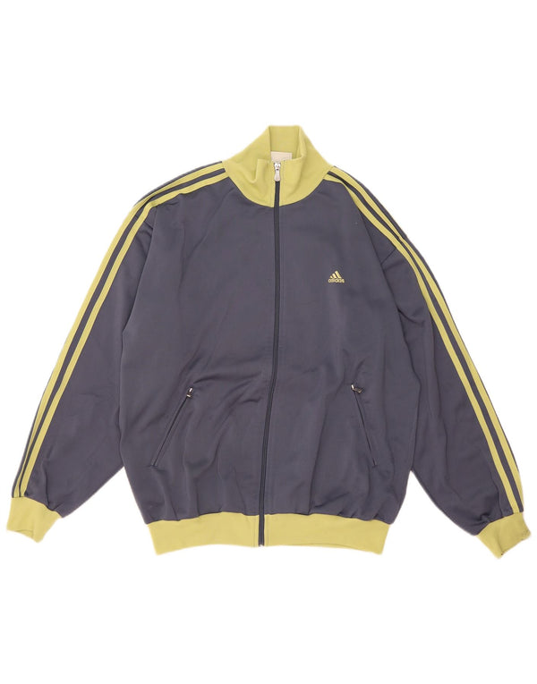 Giacca da tuta da uomo Adidas UK 38/40 Poliestere color block grigio medio