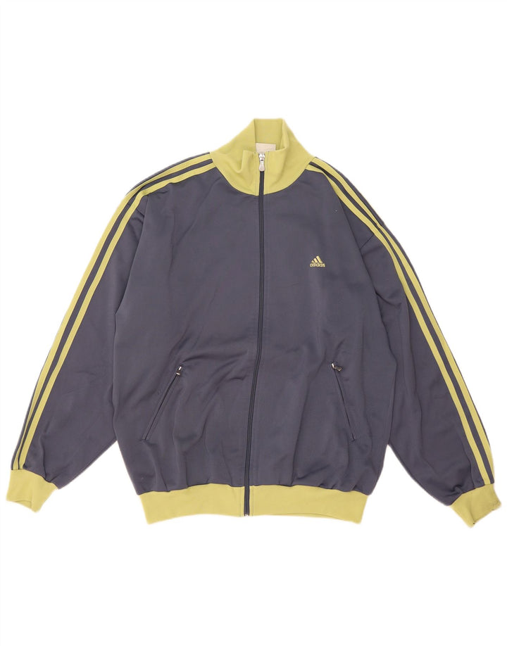 Giacca da tuta da uomo Adidas UK 38/40 Poliestere color block grigio medio